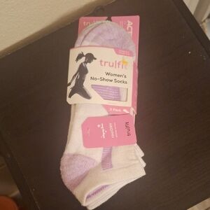 TruFit Women's No-Show Socks - White and Purple